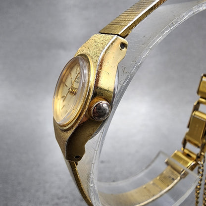 Seiko Watch Women 17mm Champagne Dial Gold Tone Round 54210039 New Battery2