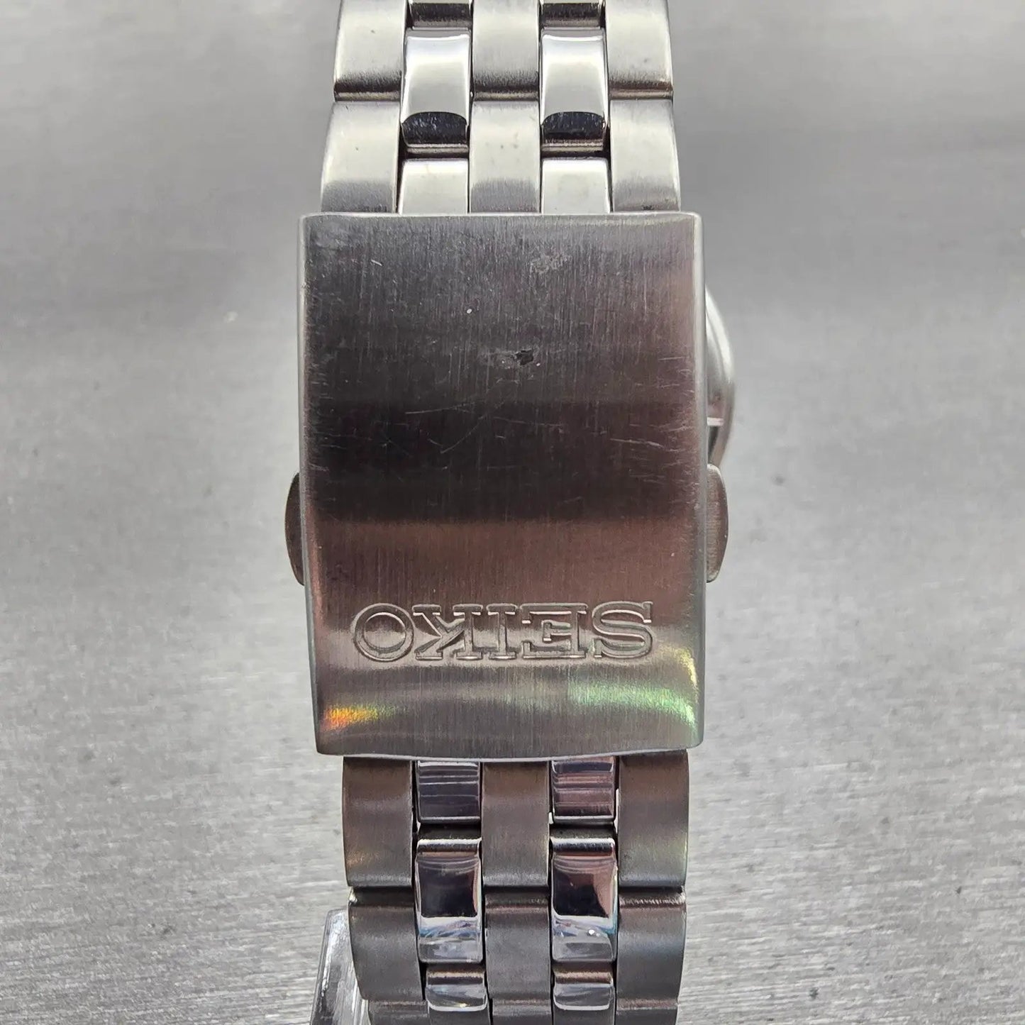 Seiko Watch Men 41mm Silver Dial Silver Tone Date Round 6N42-00G0 New Battery7