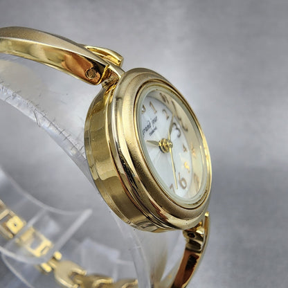 Grand Jour Interchangeable Bezel Watch Women 22mm MOP Dial Gold Tone New Battery5