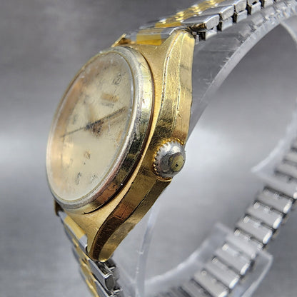 Seiko SQ Watch Women 25mm Champagne Dial Gold Tone Date Round 2622-0119 New Bat
