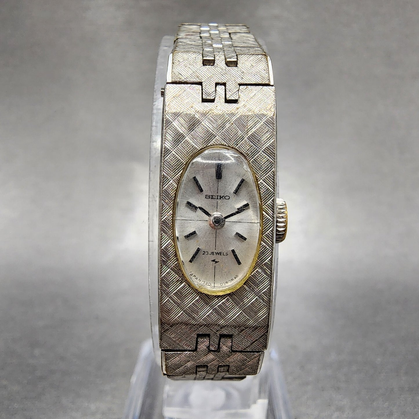 VTG Seiko Watch Women 12mm Silver Dial Gold Plated Manual Wind Runs 152033400