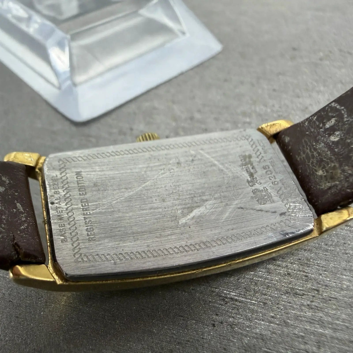 Hamilton Tank Watch Women 18mm Gray Dial Gold Tone Rectangle New Battery9