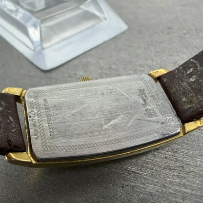 Hamilton Tank Watch Women 18mm Gray Dial Gold Tone Rectangle New Battery9