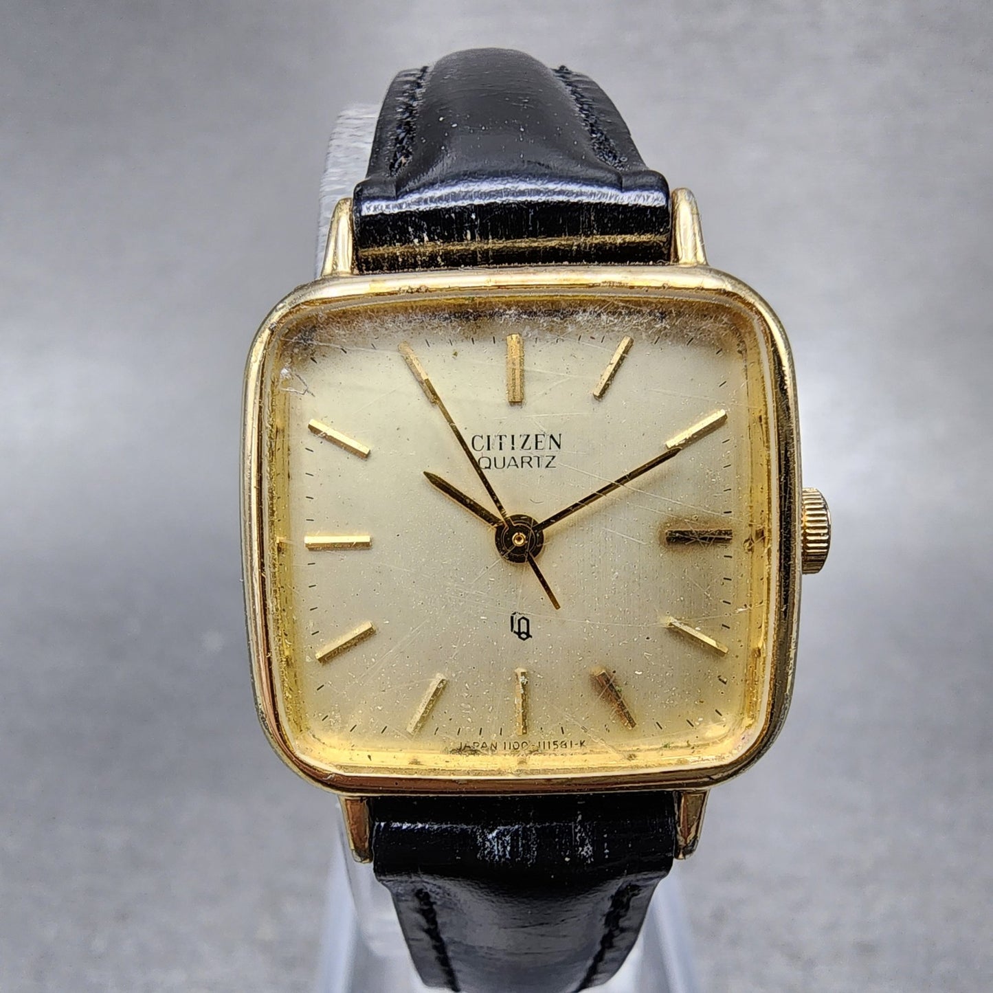 Citizen CQ Watch Women 22mm Champagne Dial Gold Tone Rectangle New Battery VTG0