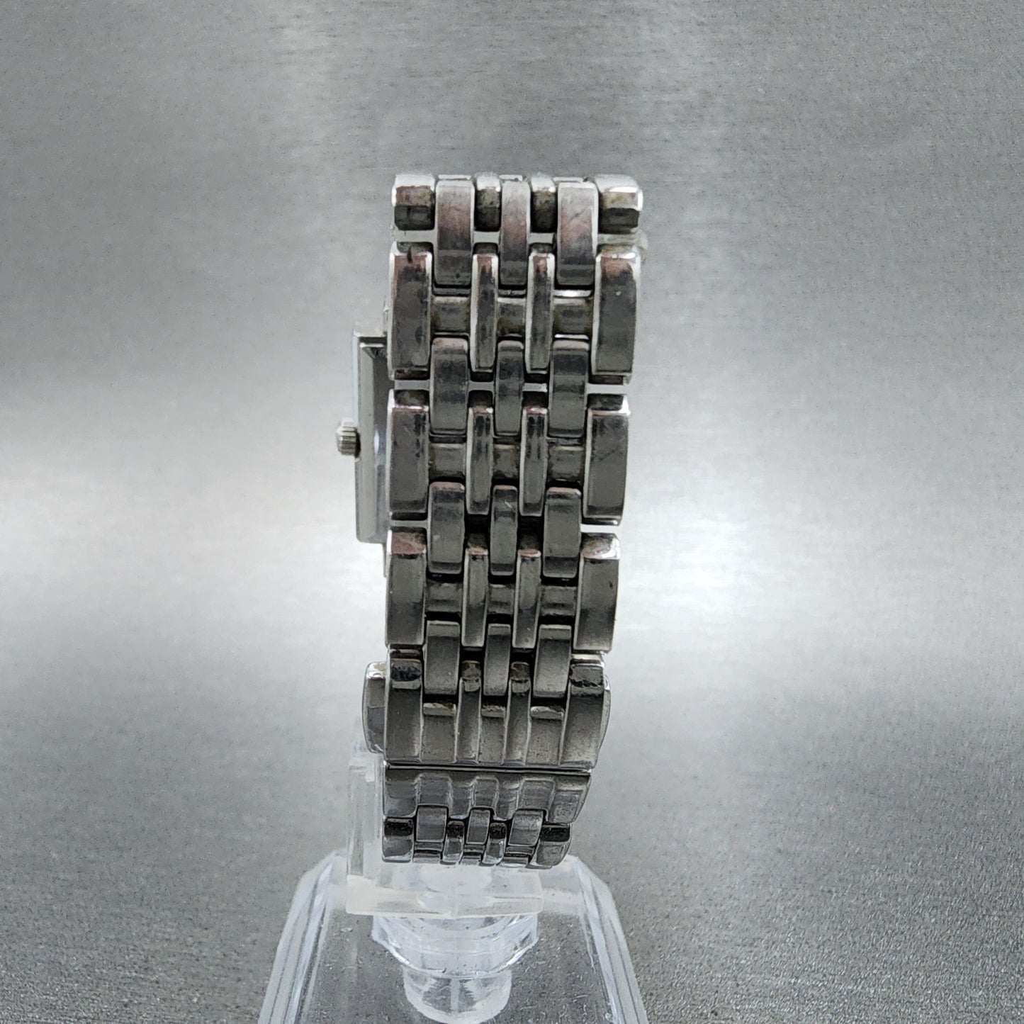 Burberry The City Tank Watch Women 24mm White Dial Steel Rectangle New Battery