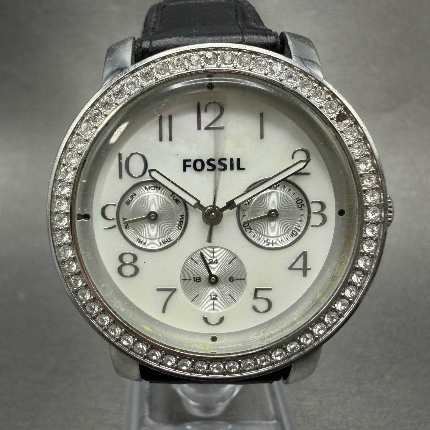 Fossil Imogene Watch Women 38mm MOP Dial Steel Daydate ES-2969 New Battery0