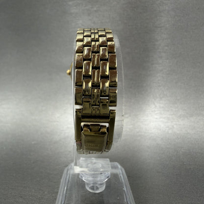 Seiko Watch Women 24mm Champagne Dial Gold Tone Round V7012K00 New Battery7