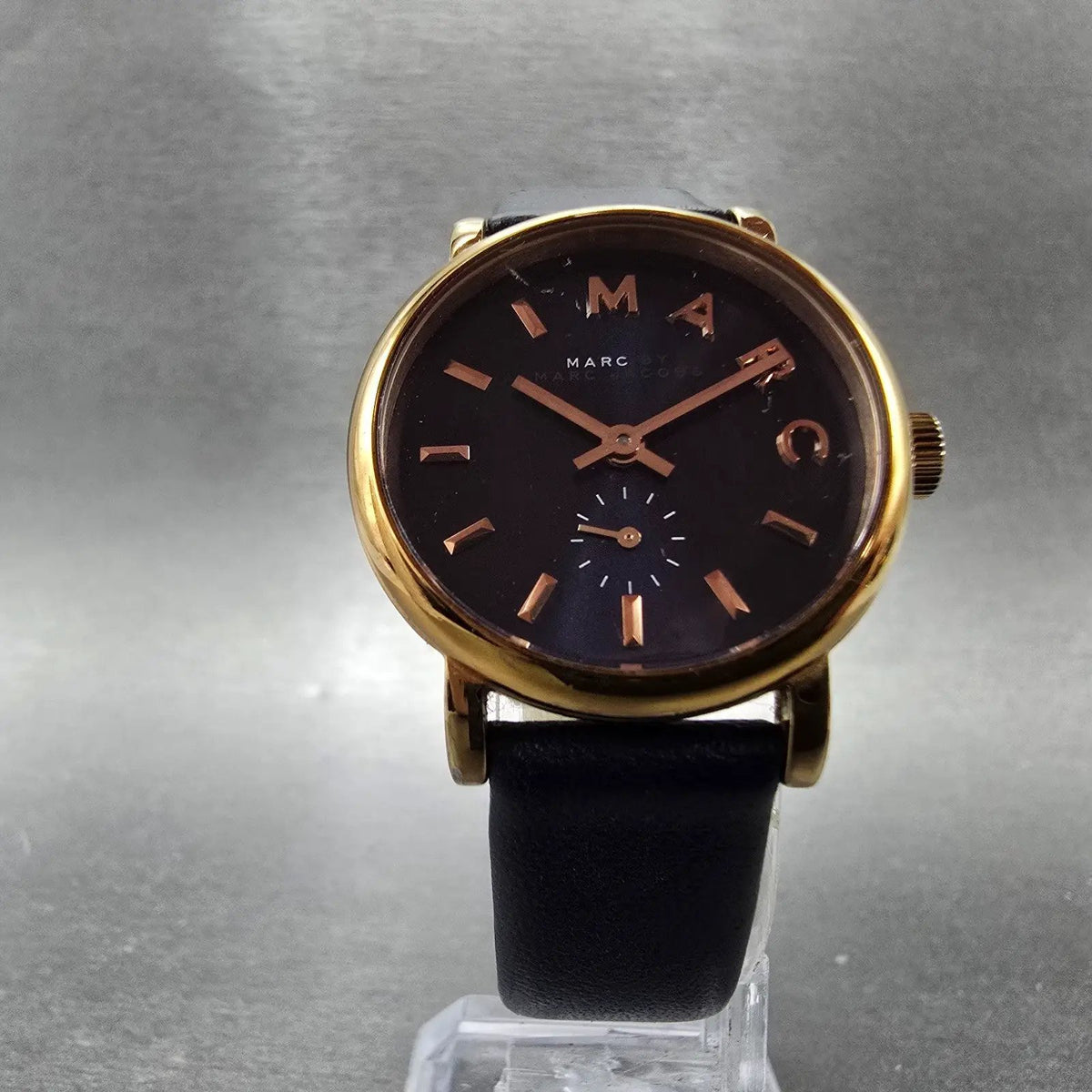 Marc Jacobs Baker Watch Women 28mm Blue Dial Rose Gold Small Seconds New Battery5