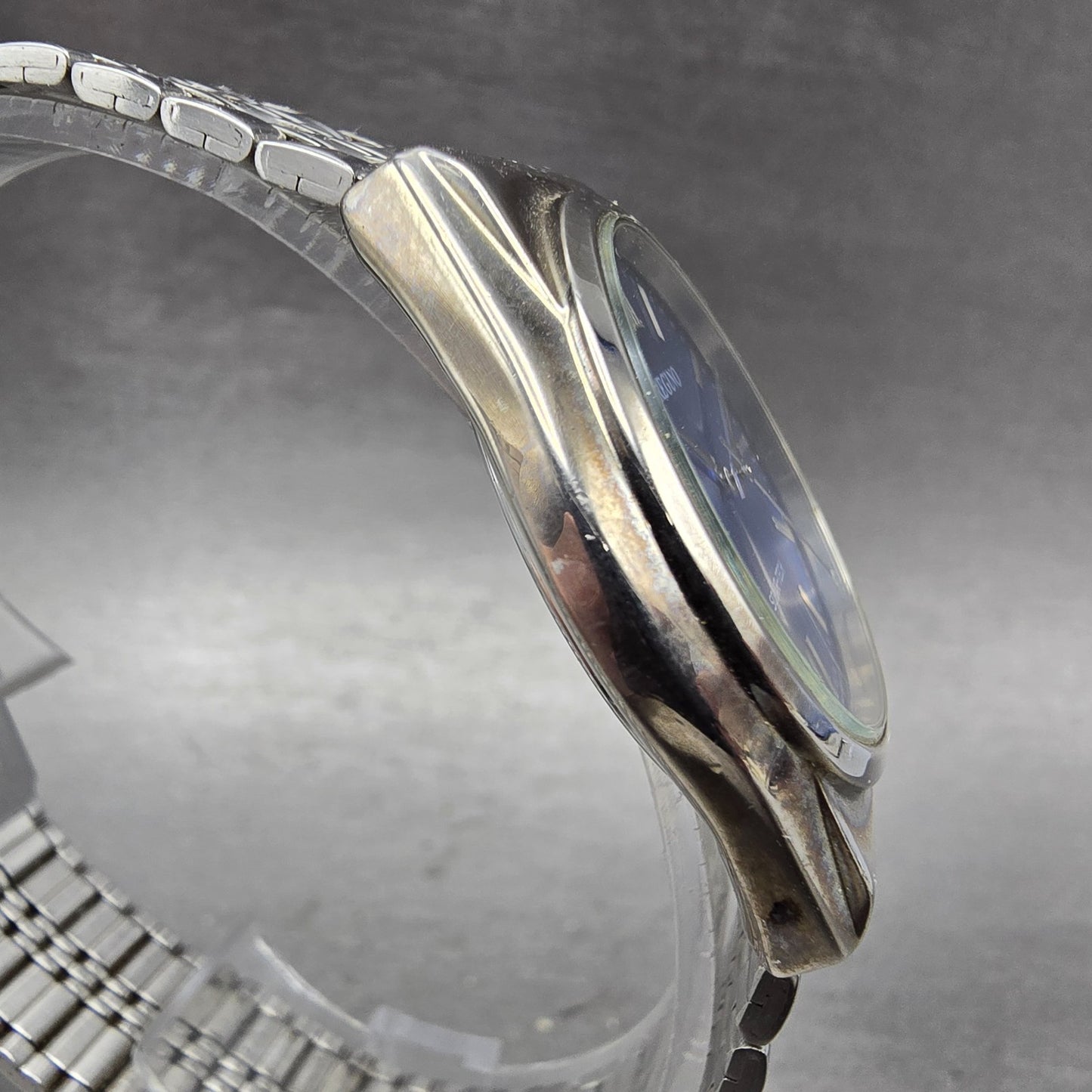 Citizen Reguno Solar Watch Men 35mm Blue Dial Silver Tone E031-K005418 Runs4