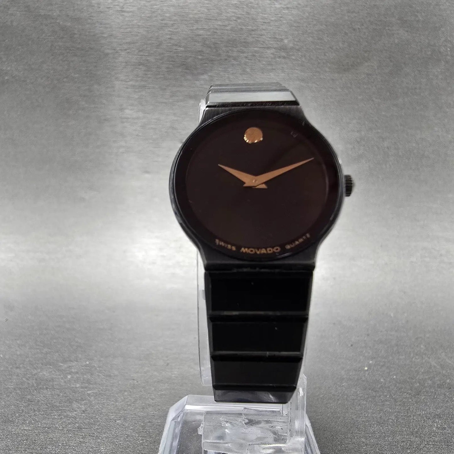 Movado Museum Watch Women 23mm Black Dial Black Tone Round 84.C6.881.2A New Batt5