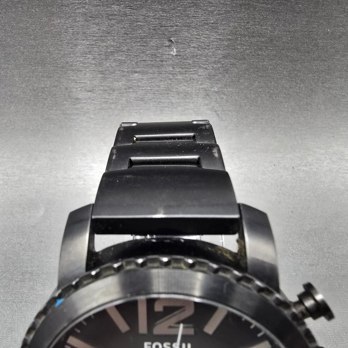 Fossil Chronograph Watch Men 50mm Black Dial Black Tone READ!!!!! JR-1252 NewBat5