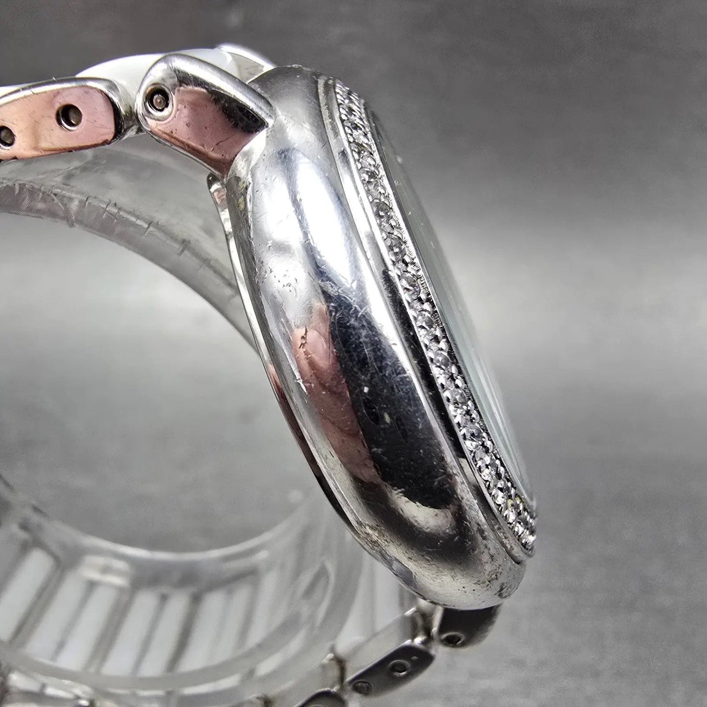 Ecclissi Sterling Silver Watch Women 37mm MOP Dial  Steel Ceramic Round New Batt3