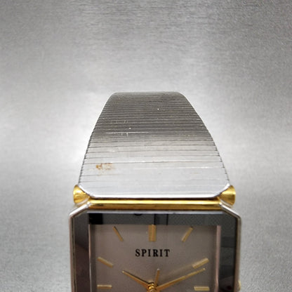 Seiko Spirit Tank Watch Men 25mm Gray Dial Two Tone 7n01-5a50 New Battery