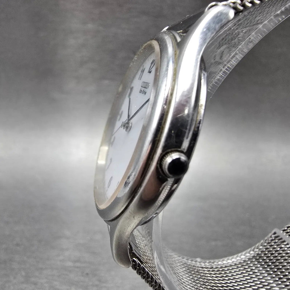 Citizen Eco-Drive Watch Men 34mm White Dial Silver Tone Round E031-K006015 Runs2
