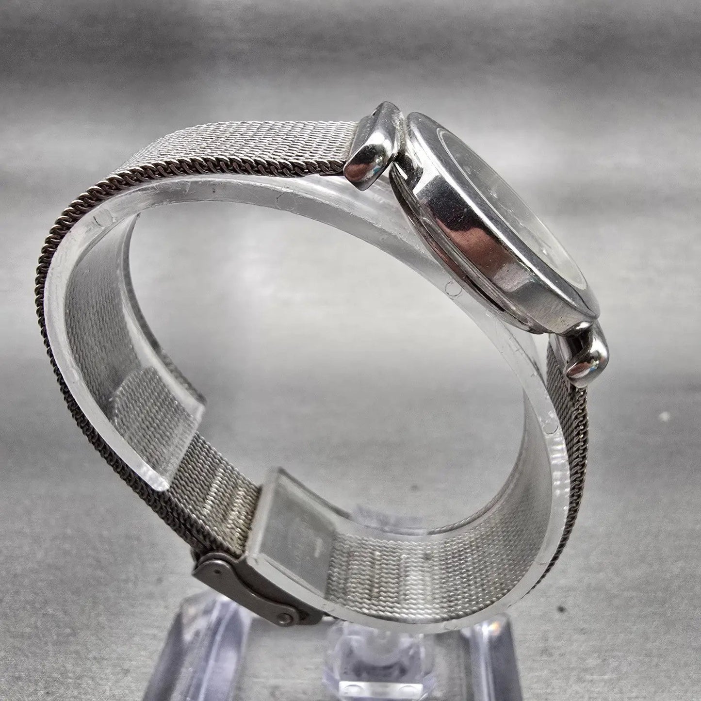 Skagen Denmark Steel Watch Women 25mm Black Dial Silver Tone 107SSSBD New Batt8