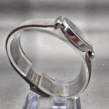 Skagen Denmark Steel Watch Women 25mm Black Dial Silver Tone 107SSSBD New Batt8