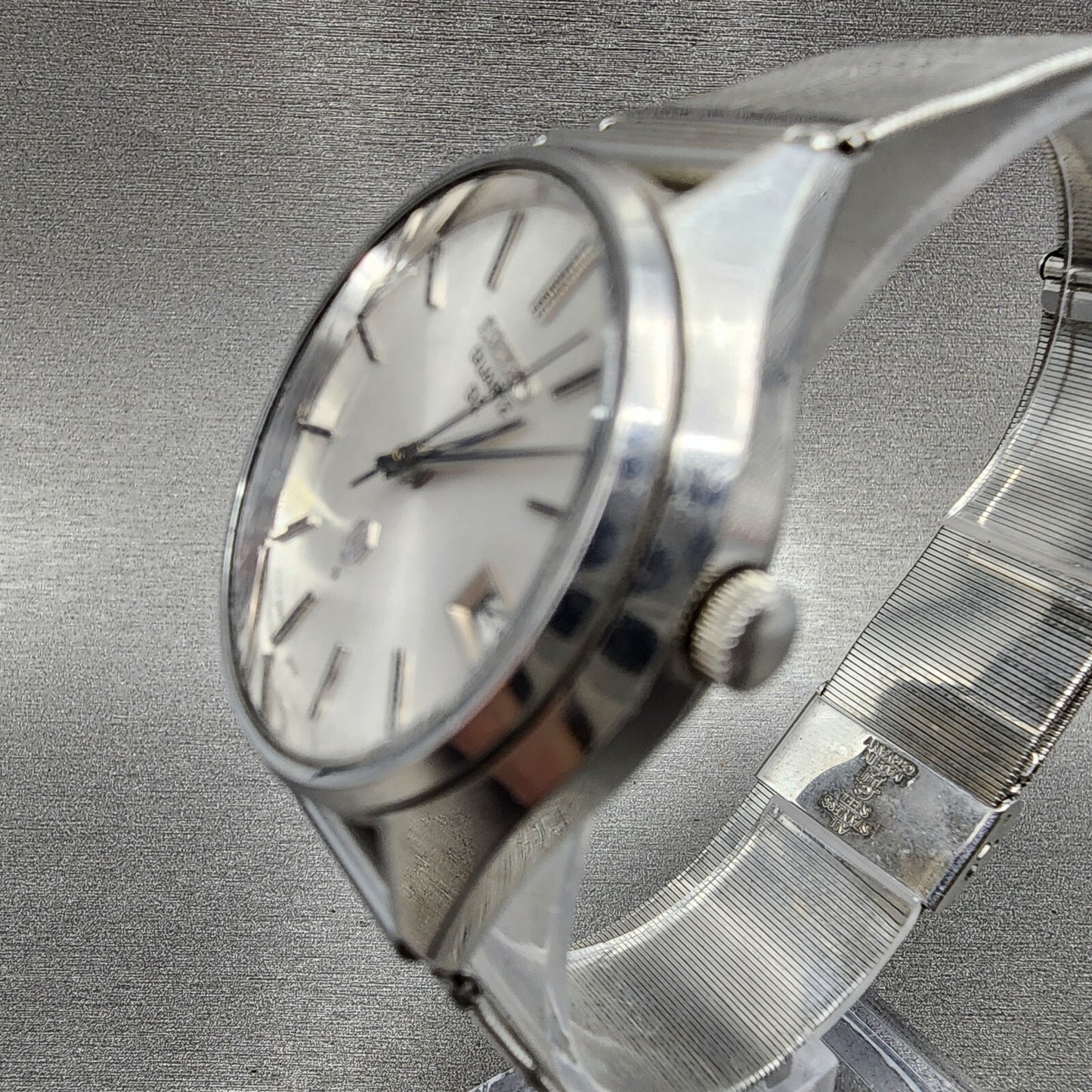 Seiko Quartz QZ Watch Men 36mm Silver Dial Steel Date Round 09228000 PARTS2