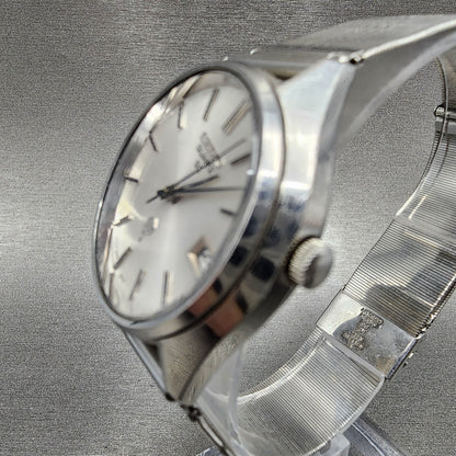 Seiko Quartz QZ Watch Men 36mm Silver Dial Steel Date Round 09228000 PARTS2