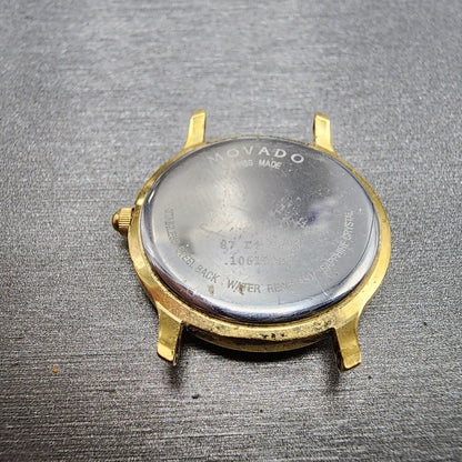 Movado Museum Watch Women 26mm Black Dial Gold Tone Round 87 E4 0814 New Batt7