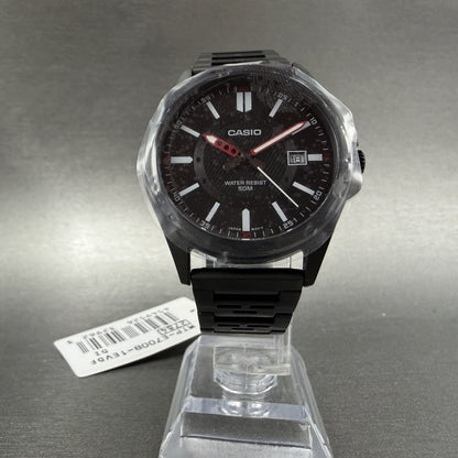 Casio MTP-E700 Watch Men 39mm Black Dial  Black Tone Date Metal Bracelet Round5