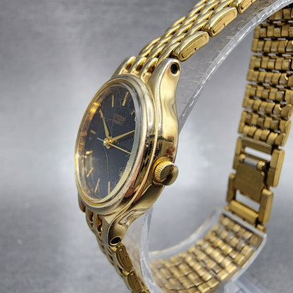 Citizen Watch Women 24mm Black Dial Gold Tone Round 6031K06894 New Battery2