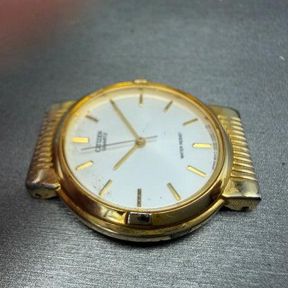 Citizen Watch Unisex 32mm Silver Dial Gold Tone Round 5530-S43722 PARTS VTG4