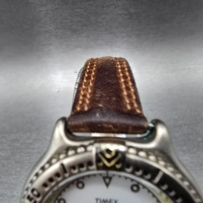 Timex Indiglo Dive Watch Unisex 34mm White Dial Silver Round New Battery VTG4