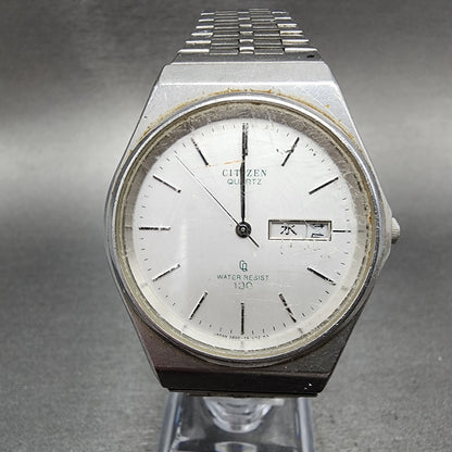 Citizen CQ Watch Men 36mm Silver Dial Steel Daydate Round 3800451261 PARTS0