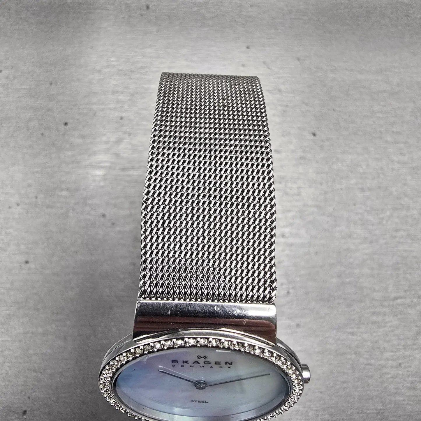 Skagen Watch Women 32mm MOP Dial Silver Tone Gemmed Round 644LSS1 New Battery4