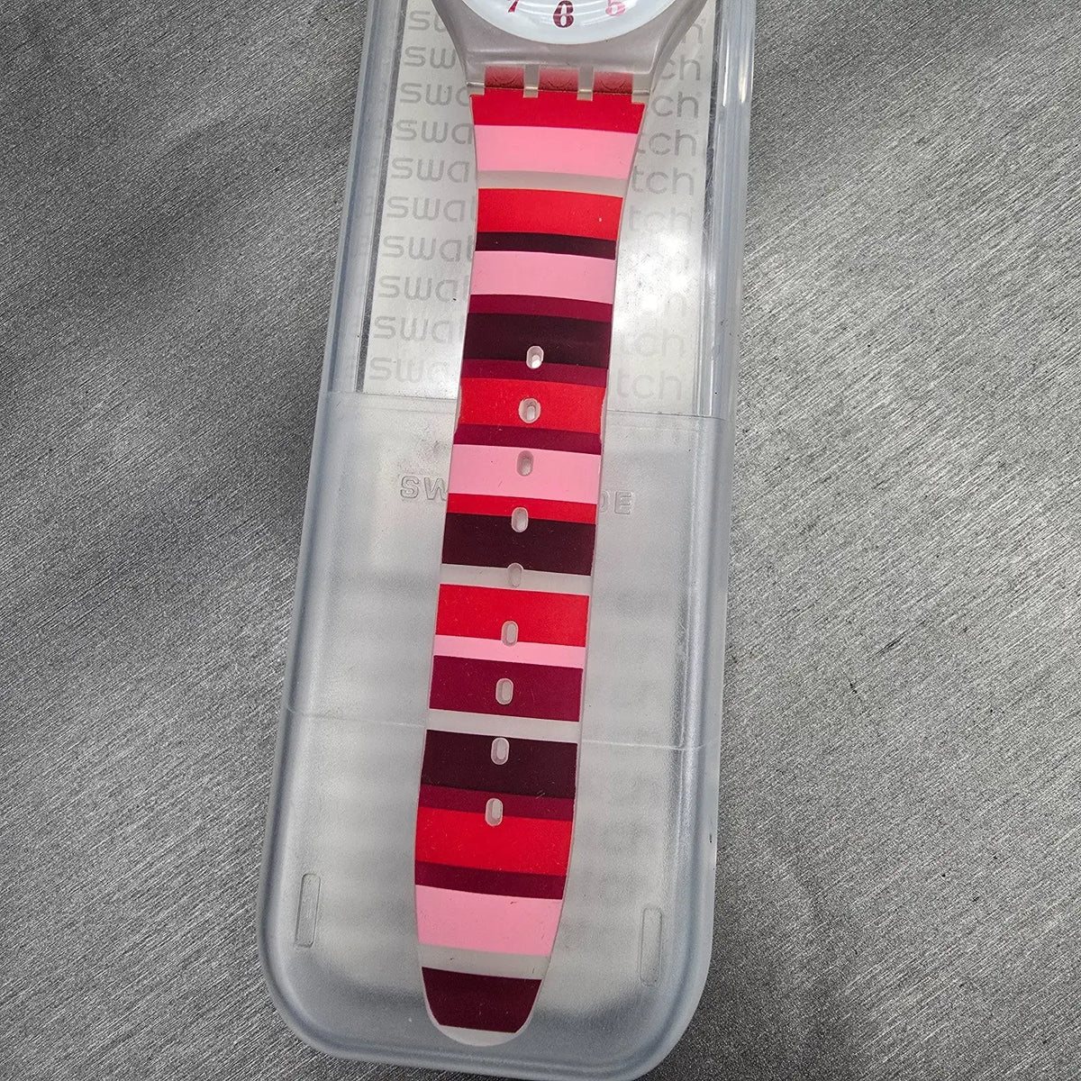 Swatch Tramonto Occaso Watch Men 41mm White Dial Clear Case SUOK138 New Battery3