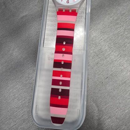 Swatch Tramonto Occaso Watch Men 41mm White Dial Clear Case SUOK138 New Battery3