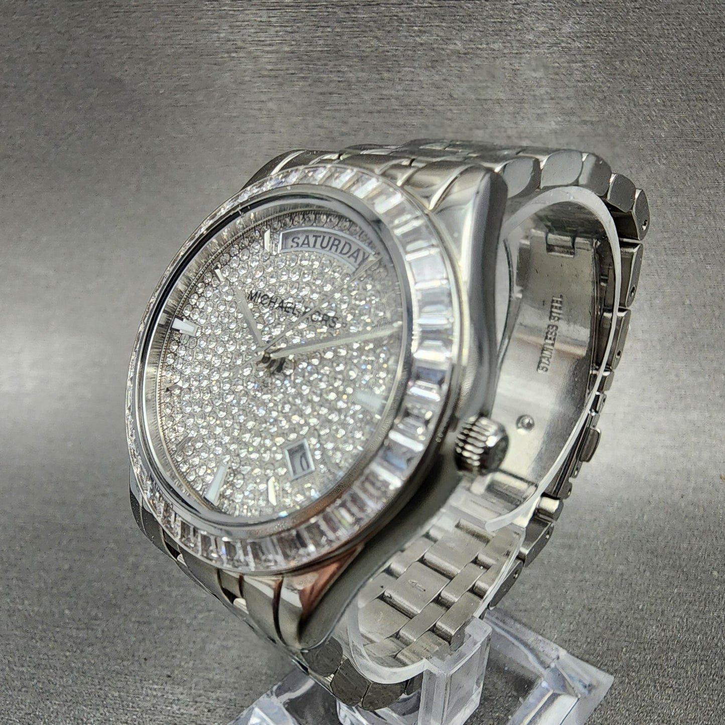 Michael Kors Kiley Watch Women 35mm Crystal Dial & Bezel Dadyate Silver Tone2