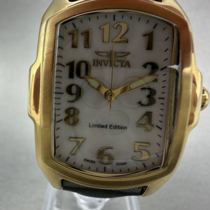 Invicta Lupah Watch Women 29mm MOP Dial Gold Tone Oval 6748 New Battery Blue1