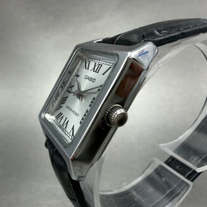 Casio Tank Watch Women 22mm Silver Dial Silver Tone Rectangle LTP-V007 New Batt2