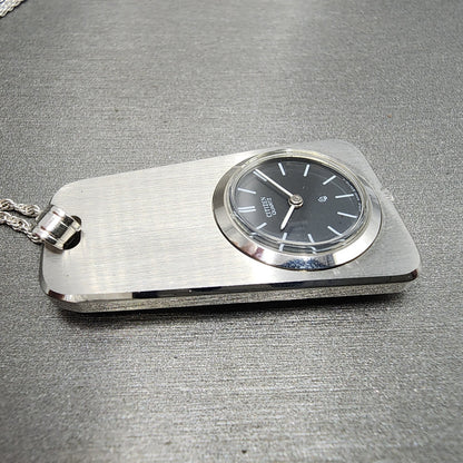 Citizen Necklace Watch Women Gray Dial Steel Rectangle New Battery W/Box4