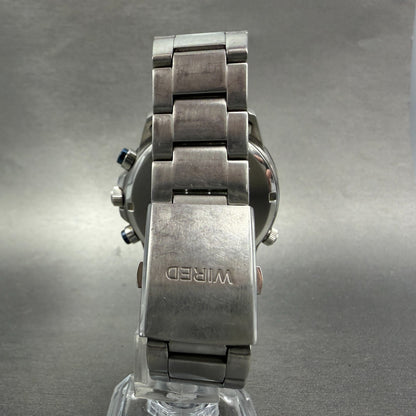 Seiko Wired Chronograph Watch Men 43mm Blue Dial Steel Date VK68-KX20 PARTS8