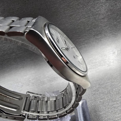 Seiko SQ Watch Men 33mm Silver Dial Silver Tone Daydate Round 5Y23-7110 New Batt3