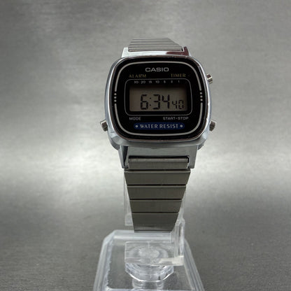 Casio LA670W Watch Women 24mm Digital Silver Tone Rectangle Alarm Chrono New Bat5