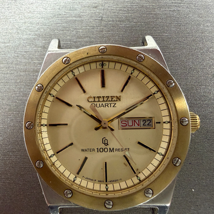 Citizen CQ Watch Men 36mm Champagne Dial Two Tone Daydate 3801-450337 PARTS2