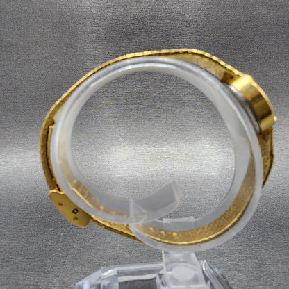 Gruen Watch Women 18mm Gold Dial Gold Tone Round Mesh band New Battery7