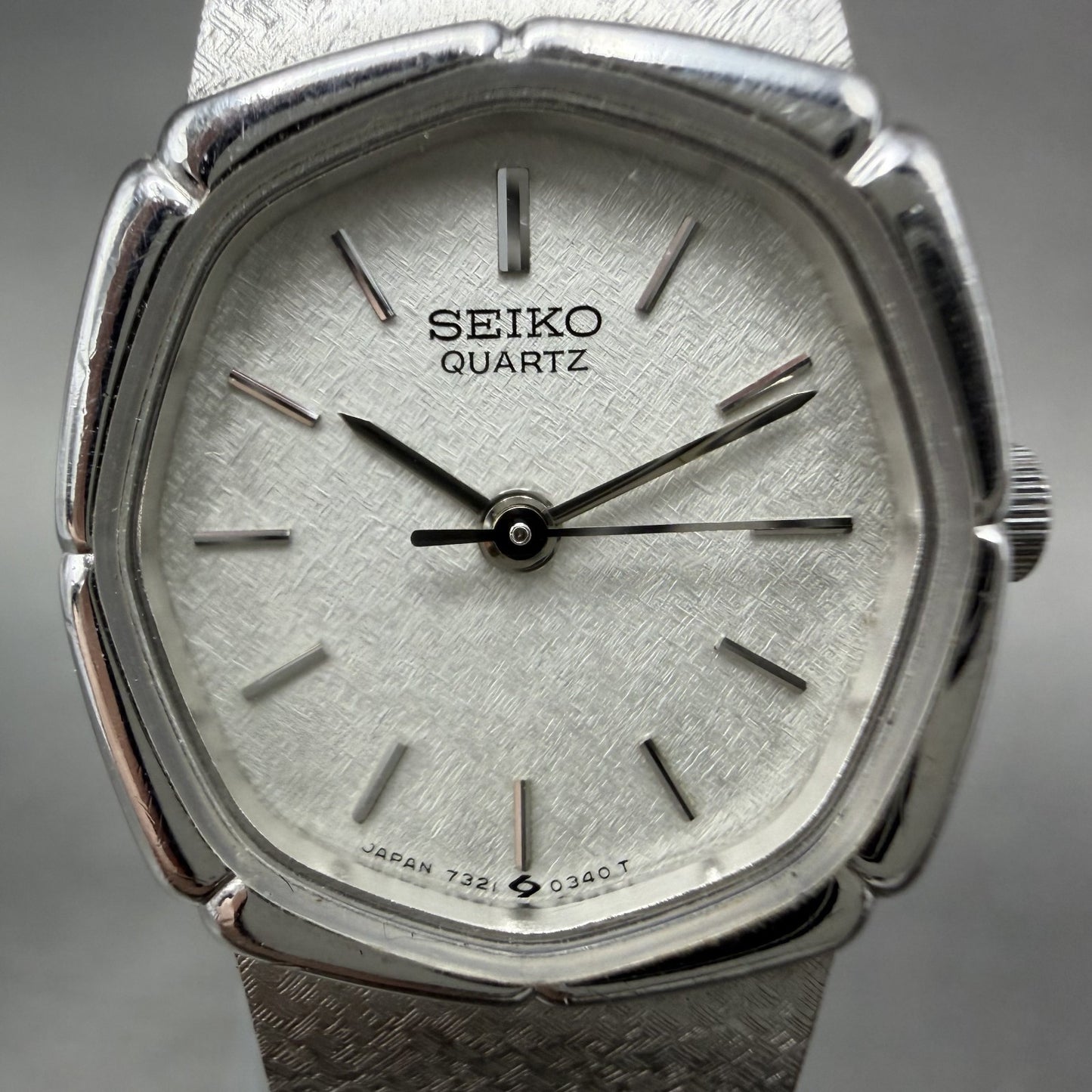 Seiko Watch Women 19mm Silver Dial Silver Tone Octagon 7321-5170 New Battery1