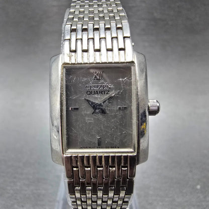 Citizen Tank Watch Women 17mm Silver Dial Silver 5920-S98624 New Battery VTG JP0