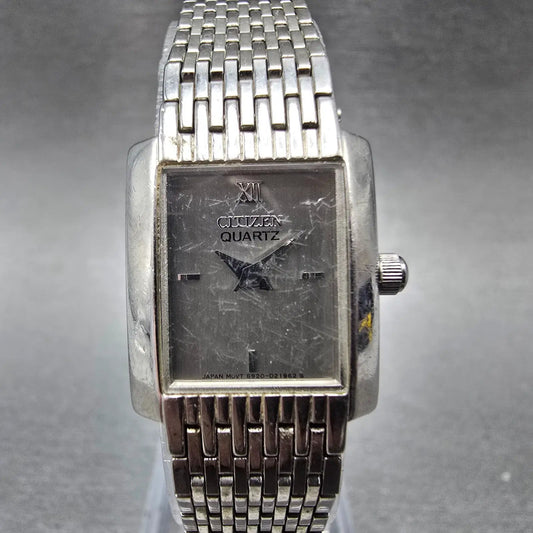 Citizen Tank Watch Women 17mm Silver Dial Silver 5920-S98624 New Battery VTG JP0