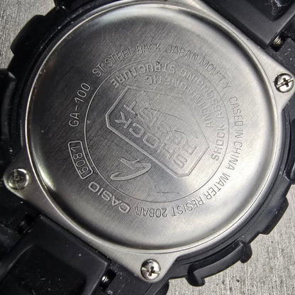 Casio G-Shock GA-100 Watch Men 51mm Black Dial Black Alarm Daydate New Battery10