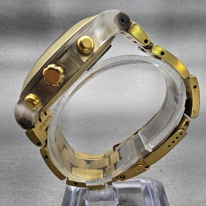 Swatch Irony Diaphone Full Blooded Chrono Watch Unisex 43mm Gold Tone New Batt6