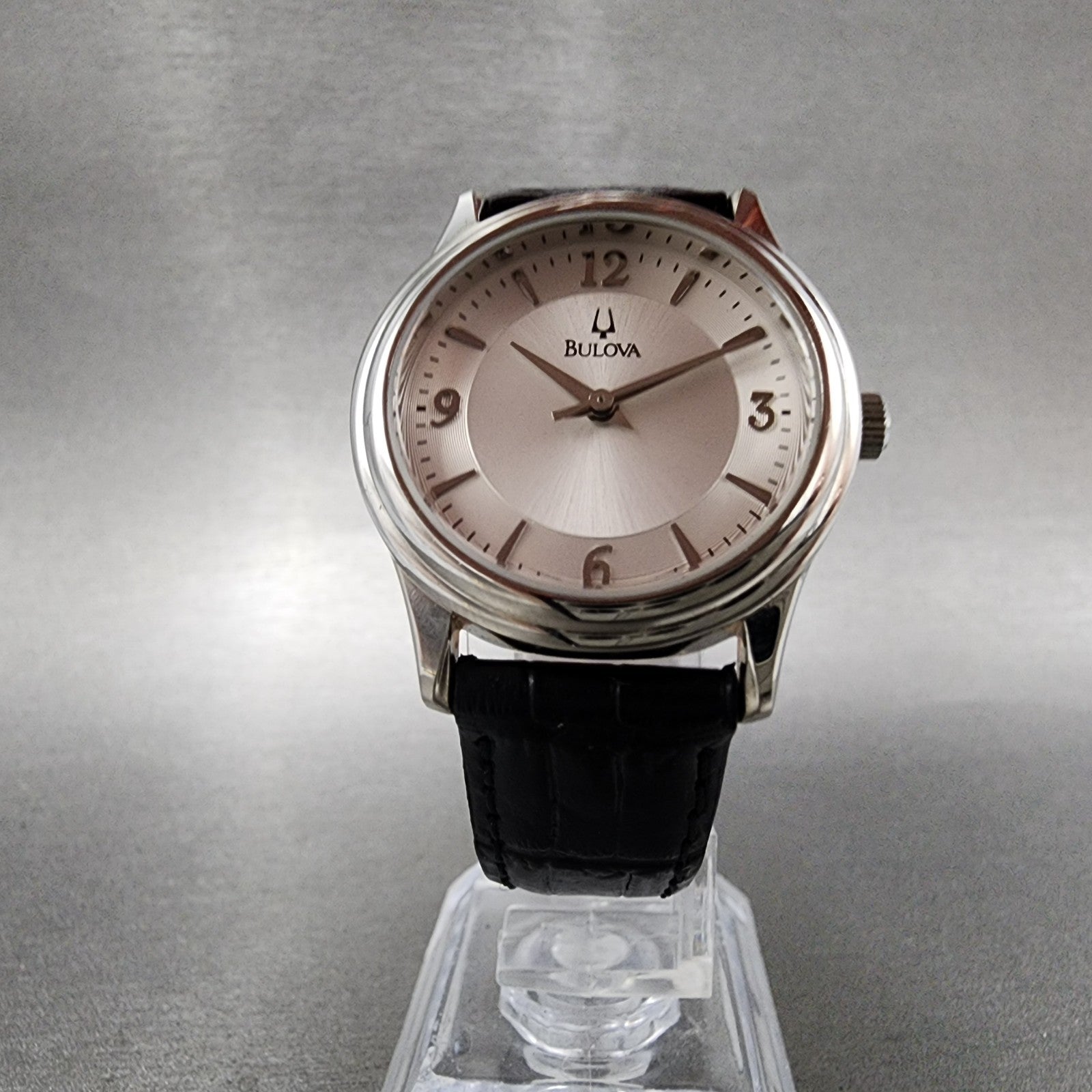 Bulova Watch Women 30mm Silver Dial Silver Tone Round 96T58 New Battery5