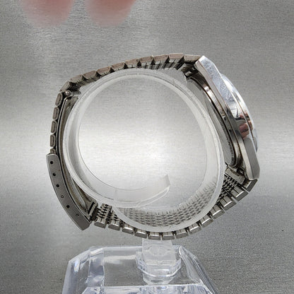Seiko Chronos Watch Men 35mm Silver Tone Silver Dial Daydate 5h23-7d20 PARTS