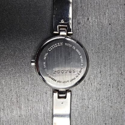 Citizen Watch Women 22mm Ivory Dial Silver Tone Round 5930-899094 New Battery12