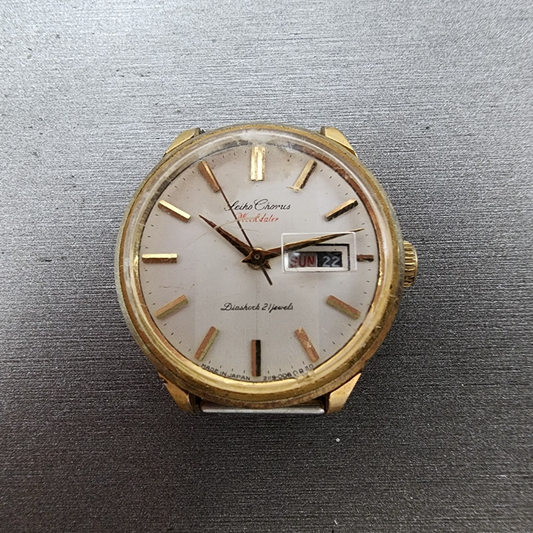 Seiko Chorus Watch Women 26mm White Dial Gold Tone Daydate Manual 21190010 Runs0