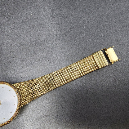 Seiko Watch Men 32mm White Dial Gold Tone Mesh Band READ!! 74307010 New Battery7